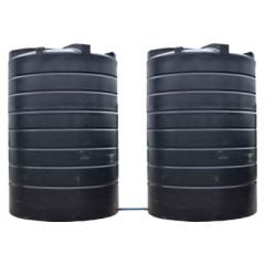 Bovengrondse Ronde Watertank – 2 x 15000 liter – gekoppeld (Ø 2,40 m)