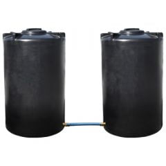 Bovengrondse Ronde Watertank - 2 x 2000 liter - gekoppeld (Ø 1,20 m)