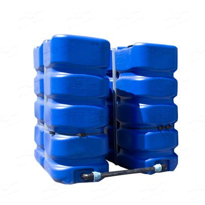 Bovengrondse Rechthoekige Watertank – Drinkbaar Water – 2400 Liter - 2 tanks gekoppeld