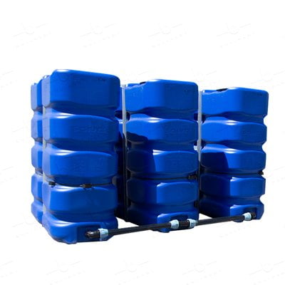 Bovengrondse Rechthoekige Watertank – Drinkbaar Water – 2400 Liter - 3 tanks gekoppeld