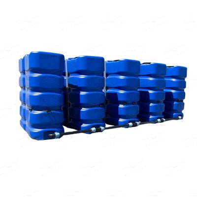 Bovengrondse Rechthoekige Watertank – Drinkbaar Water – 2400 Liter - 5 tanks gekoppeld
