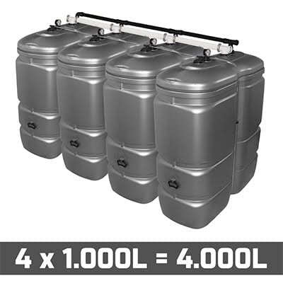 Mazouttank Kunststof: 4 x 1000l (= 4000l) UV-PROOF - gekoppeld breedte