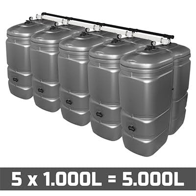 Mazouttank Kunststof: 5 x 1000l (= 5000l) UV-PROOF - gekoppeld breedte