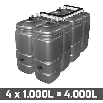 Mazouttank Kunststof: 4 x 1000l (= 4000l) UV-PROOF - gekoppeld rechthoek