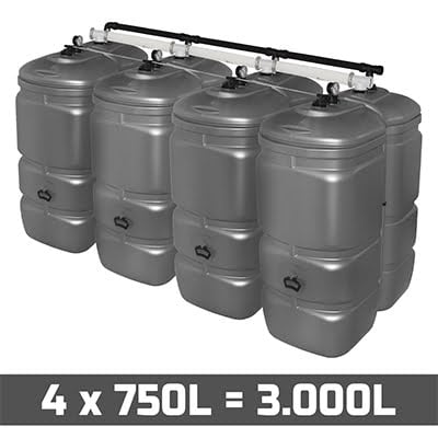Mazouttank Kunststof: 4 x 750l (= 3000l) UV-PROOF - gekoppeld breedte