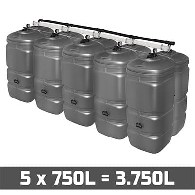 Mazouttank Kunststof: 5 x 750l (= 3750l) UV-PROOF - gekoppeld breedte