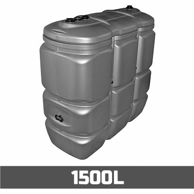 Mazouttank Kunststof: 1500l UV-PROOF - bovengronds & dubbelwandig