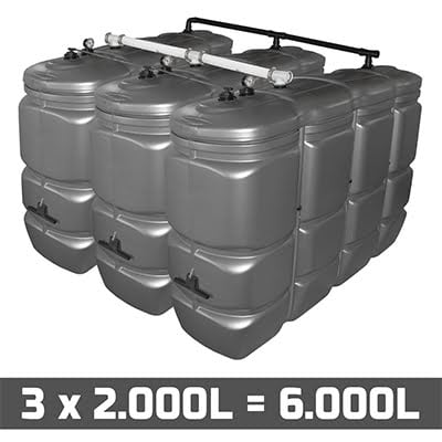 Mazouttank Kunststof: 3 x 2000l (= 6000l) UV-PROOF - gekoppeld breedte