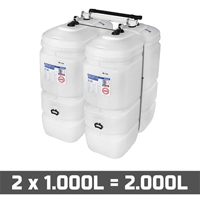 Mazouttanks PE: 2 x 1000l (= 2000l) compact - gekoppeld breedte