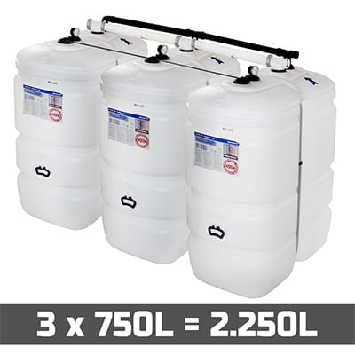Mazouttanks PE: 3 x 750l (= 2250l) compact - gekoppeld breedte