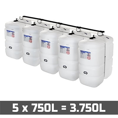 Mazouttanks PE: 5 x 750l (= 3750l) compact - gekoppeld breedte