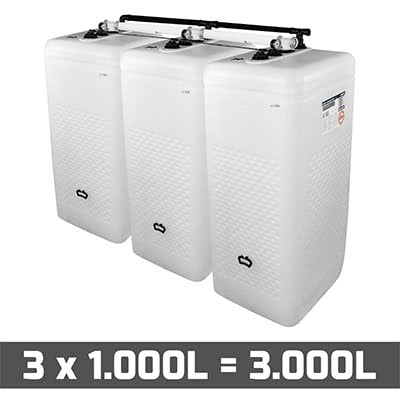 Mazouttanks PE: 3 x 1000l (= 3000l) speciaal - gekoppeld breedte
