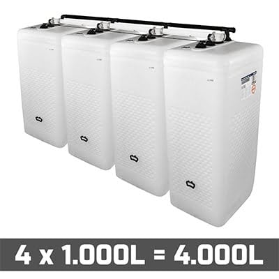 Mazouttanks PE: 4 x 1000l (= 4000l) speciaal - gekoppeld breedte