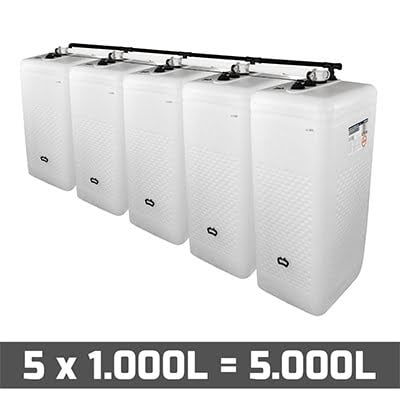 Mazouttanks PE: 5 x 1000l (= 5000l) speciaal - gekoppeld breedte