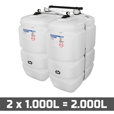 Mazouttanks PE: 2 x 1000l (= 2000l) standaard - gekoppeld breedte