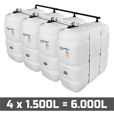 Mazouttanks PE: 4 x 1500l (= 6000l) standaard - gekoppeld breedte
