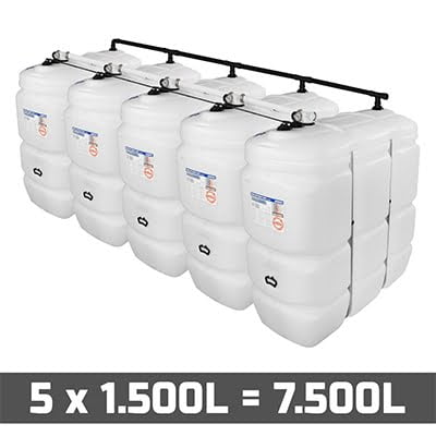 Mazouttanks PE: 5 x 1500l (= 7500l) standaard - gekoppeld breedte
