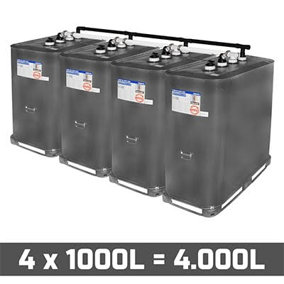 Mazouttanks verzinkt: 4 x 1000l (= 4000l) - gekoppeld breedte