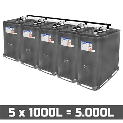 Mazouttanks verzinkt: 5 x 1000l (= 5000l) - gekoppeld breedte
