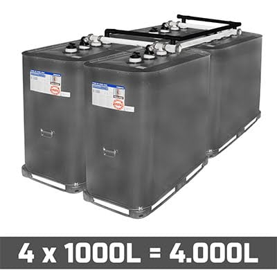 Mazouttanks verzinkt: 4 x 1000l (= 4000l) - gekoppeld rechthoek
