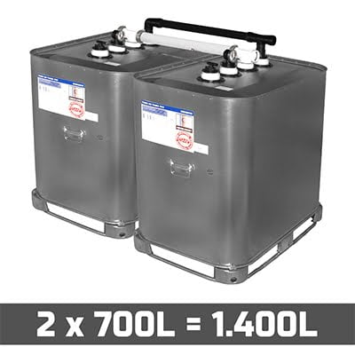 Mazouttanks verzinkt: 2 x 700l (= 1400l) - gekoppeld breedte