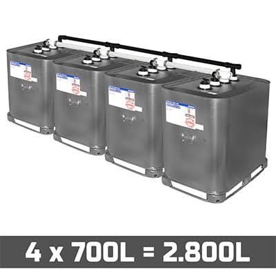 Mazouttanks verzinkt: 4 x 700l (= 2800l) - gekoppeld breedte