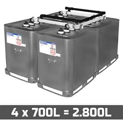 Mazouttanks verzinkt: 4 x 700l (= 2800l) - gekoppeld rechthoek