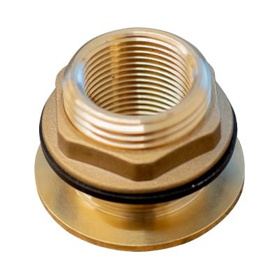 Flens messing met schroefdraad binnen (3/4") & buiten (1" )