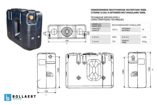 ondergrondse-rechthoekige-regenput-in-kunststof-1500-liter-technische-tekening-en-afmeting