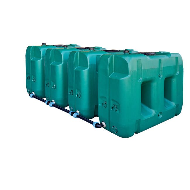 Bovengrondse Rechthoekige Watertank 2000 liter – Koppelbaar - 4 tanks